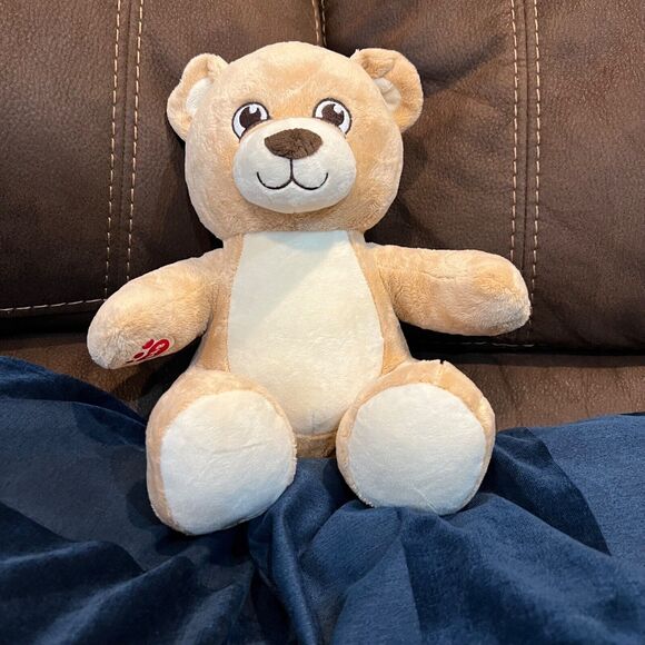 Build A Bear Asthma (BAB) Allergy Friendly Teddy Bear Plush 11" Tan White - Picture 1 of 5